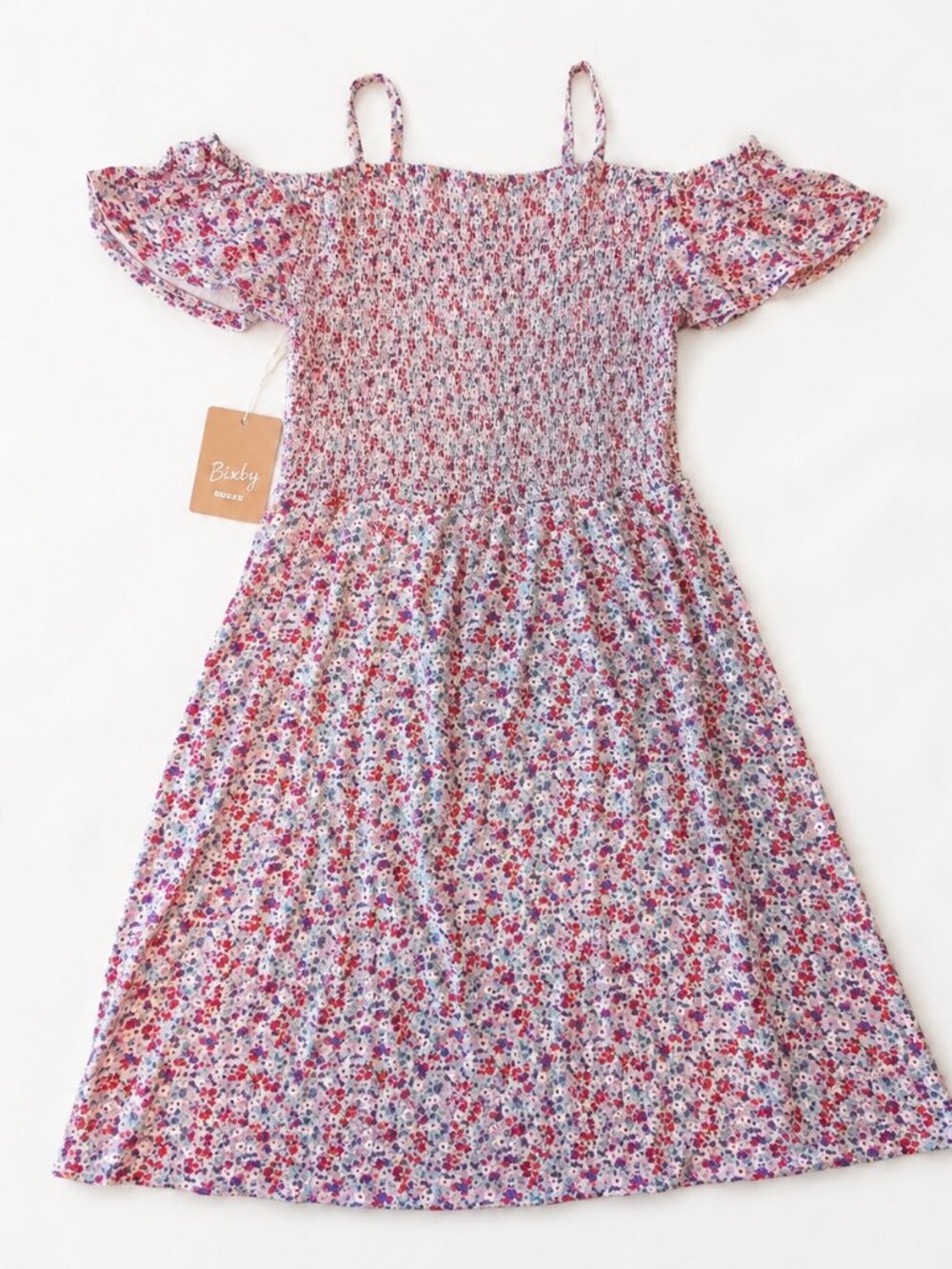 Bixby Nomad Kennedi Floral Cold Shoulder Dress Girls L 12-14 NWT